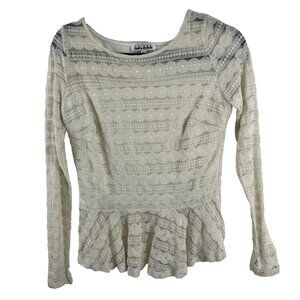 Lady Dutch Lace Peplum Girlhoodcore Top Women's Size M